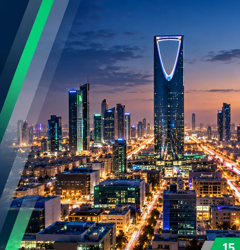 Saudi Arabia skyline at dusk
